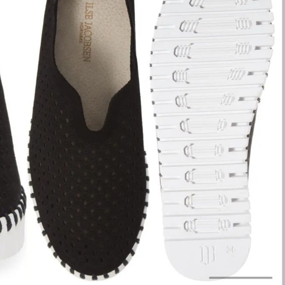 Ilse Jacobsen Hornbak Tulip Slip on Sneaker Perforate Black Size 41 - Picture 3 of 16